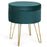 Round Velvet Storage Ottoman Footrest Stool Vanity Chair with Metal Legs