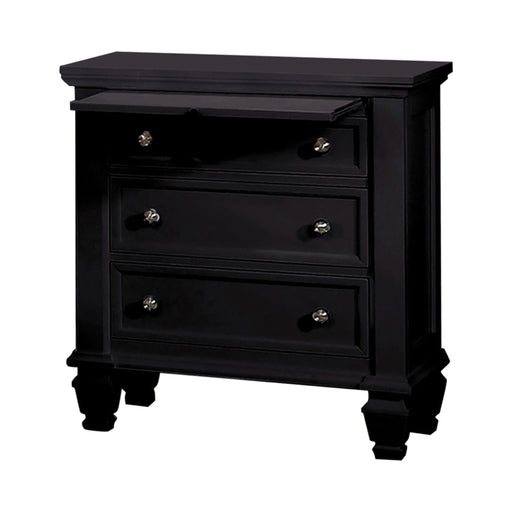 Sandy Beach 3-Drawer Nightstand Black