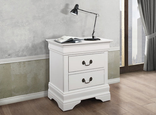 Louis Philippe 2-Drawer Nightstand White