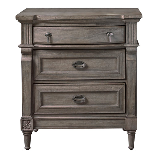 Alderwood 3-Drawer Nightstand French Grey