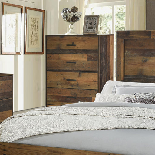 Sidney Panel Bedroom Set Rustic Pine 6-PC Set