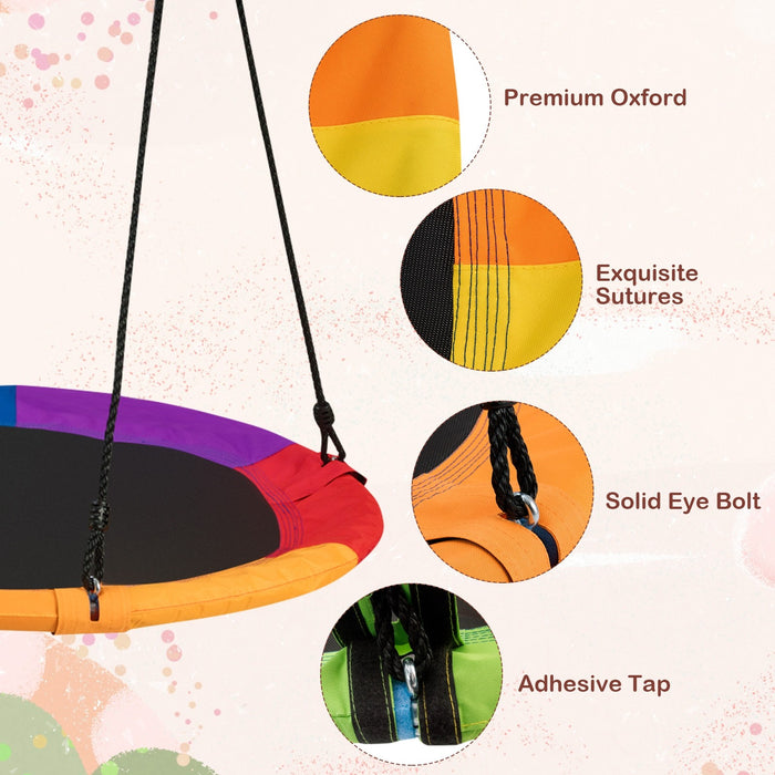 40" Flying Saucer Tree Swing Outdoor Play Set with Adjustable Ropes Gift for Kids