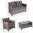 4 Pieces Patio Rattan Furniture Set Coffee Table Cushioned Sofa