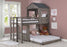 Twin over Full Campsite Loft BUNKBED Rustic  Grey