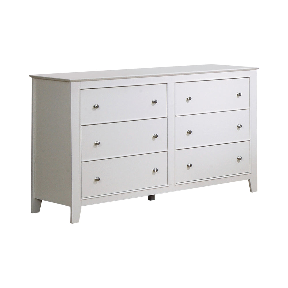 Selena 6-Drawer Dresser White