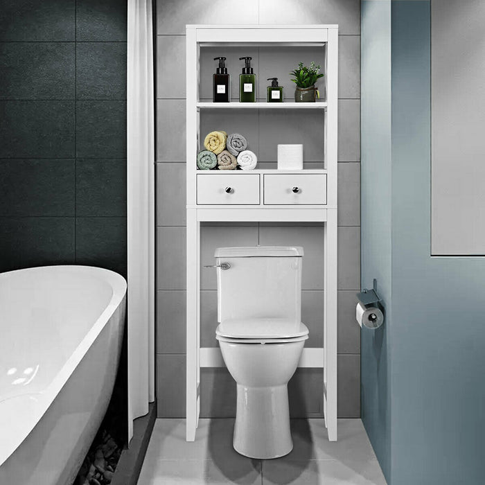 Toilet Space Saver Bathroom Organizer Storage Shelf with Drawers