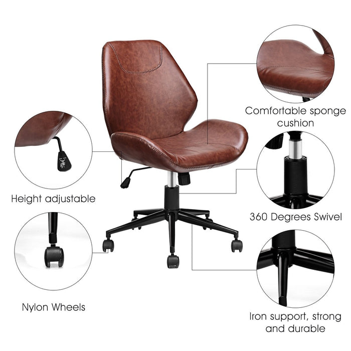 Office Home Leisure Mid-back Upholstered Rolling Chair