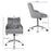 Tufted Upholstered Swivel Computer Desk Chair with Nailed Tri