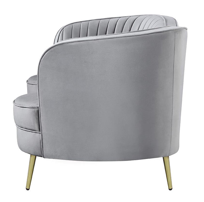 Sophia Upholstered Camel Back Loveseat