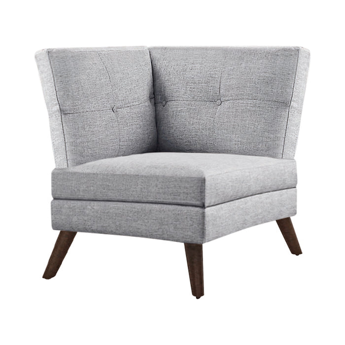 Churchill Tufted Cushion Back SectionaL  Gray And Walnut Legs