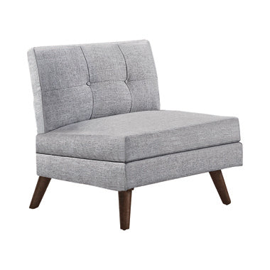 Churchill Tufted Cushion Back SectionaL  Gray And Walnut Legs