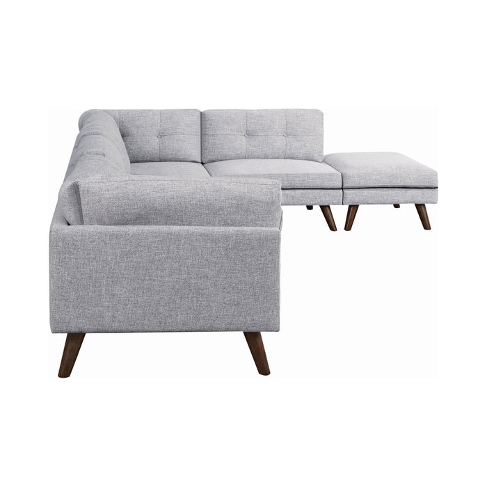 Churchill Button Tufted Corner Sofa Grey