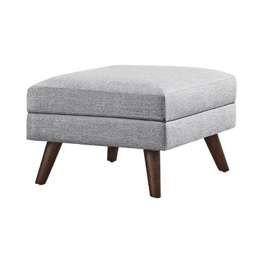 Churchill Tufted Cushion Back SectionaL Light Gray And Walnut Legs