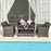 4 Pieces Patio Rattan Furniture Set Coffee Table Cushioned Sofa