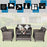 4 Pieces Patio Rattan Furniture Set Coffee Table Cushioned Sofa