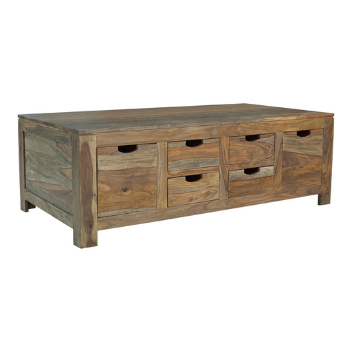 Esther 6-Drawer Storage Coffee Table Natural Sheesham