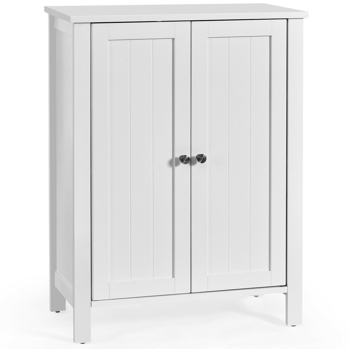2-Door Bathroom Floor Storage Cabinet Space Saver Organizer