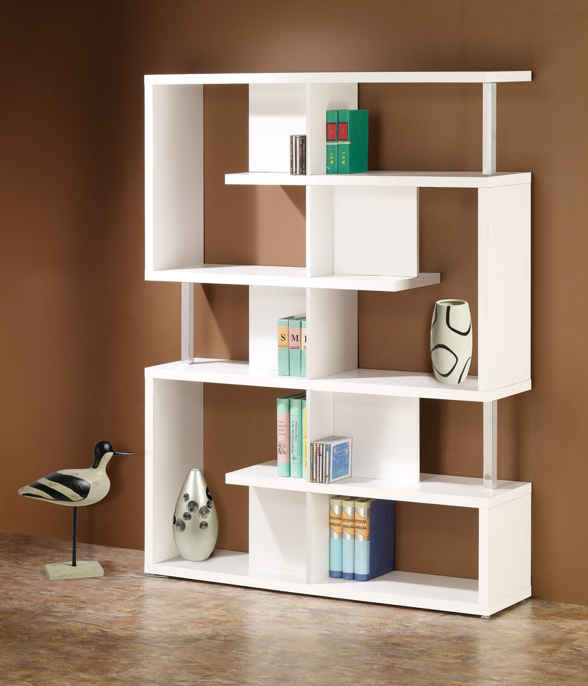 5-Tier Bookcase White And Chrome