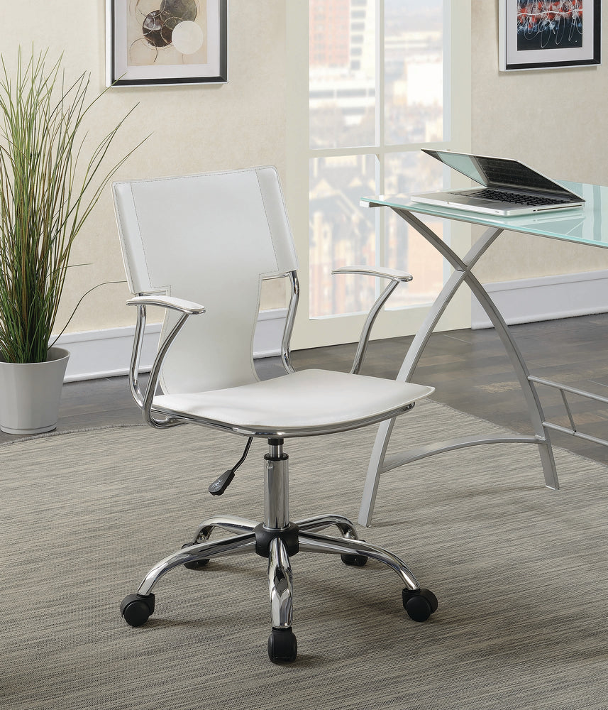 Adjustable Height Office Chair White And Chrome