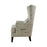 Curved Arm High Back Accent Chair Cream