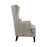 Curved Arm High Back Accent Chair Cream