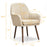 Set of 2 Fabric Upholstered Accent Chairs with Wooden Legs