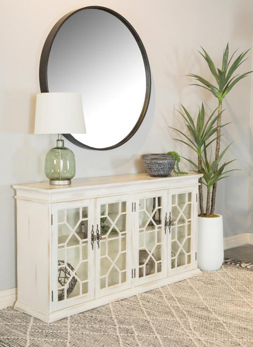 4-door Accent Cabinet with Adjustable Shelves White