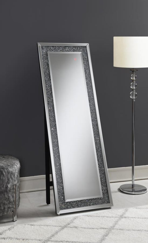 Carisi Rectangular Standing Mirror with LED Lighting Silver