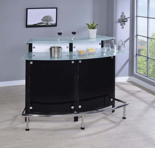 Two-Shelf_Contemporary_Chrome_And_Black_Bar_Unit_1