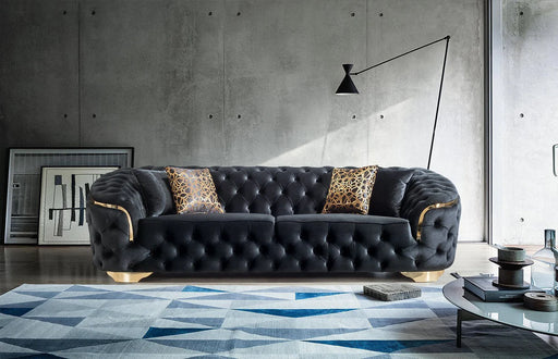 Lupino Black Velvet Sofa & Loveseat