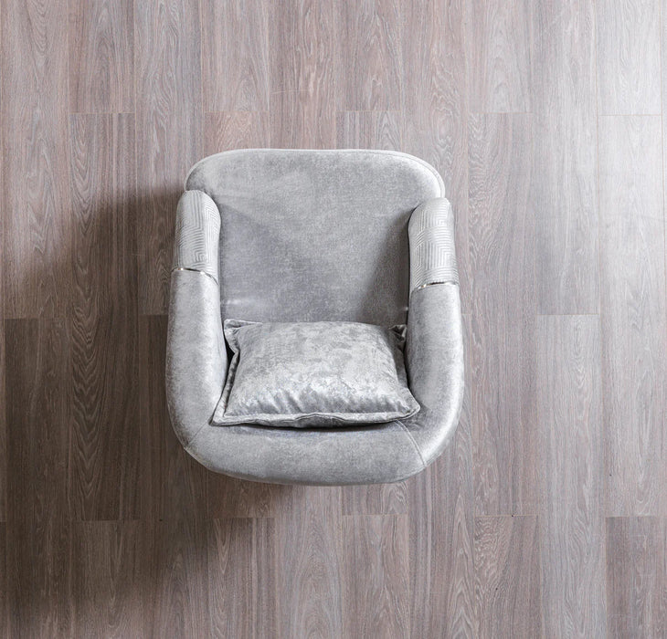 Santana Silver Velvet Chair