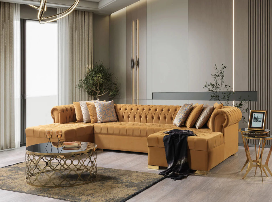 Lauren Velvet  Double Chaise Sectional