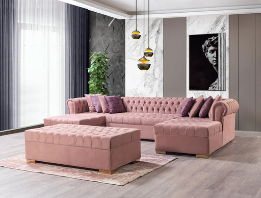 Lauren Velvet  Double Chaise Sectional