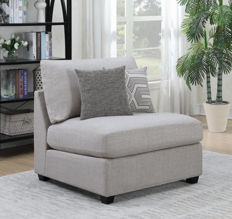 Cambria Upholstered Armless Chair Grey Collection: Charlotte