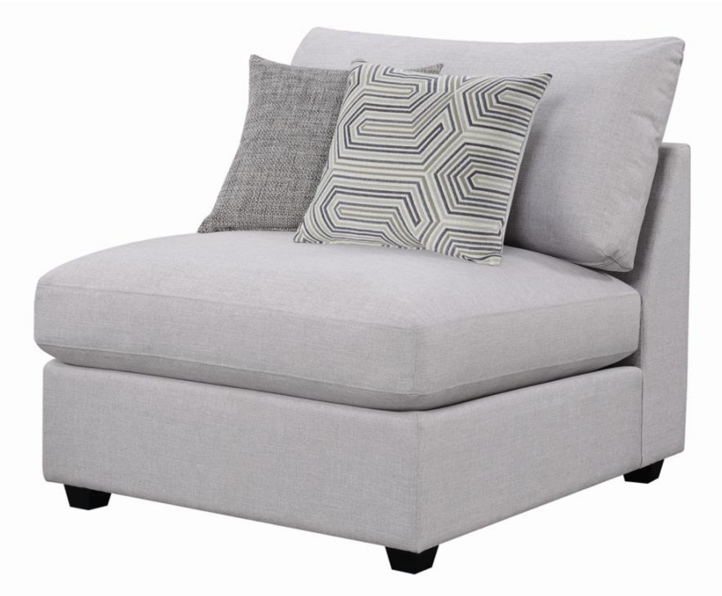 Cambria Upholstered Armless Chair Grey Collection: Charlotte
