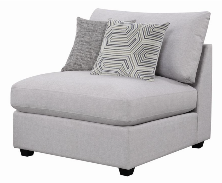 Cambria Upholstered Armless Chair Grey Collection: Charlotte