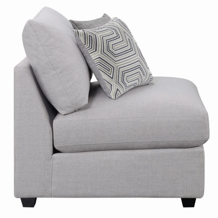 Cambria Upholstered Armless Chair Grey Collection: Charlotte