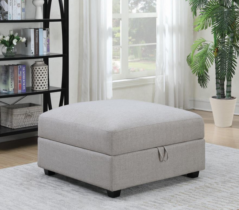 Cambria Square Storage Ottoman Grey