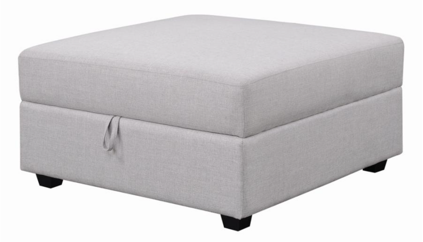Cambria Square Storage Ottoman Grey