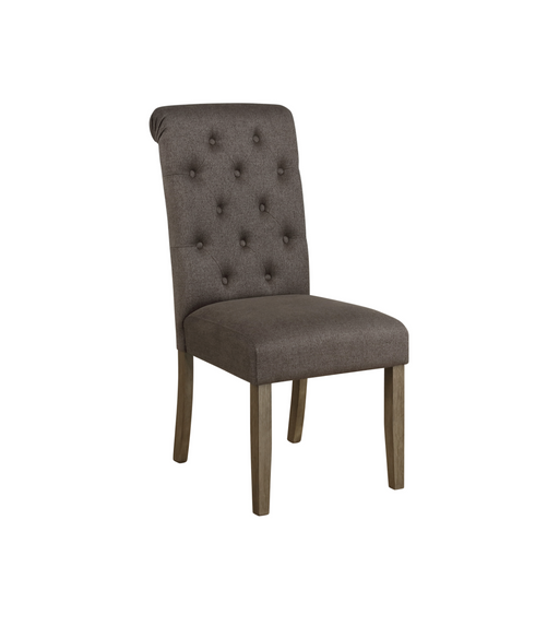 Calandra Tufted Back Side Chairs Rustic Brown And Grey (Set Of 2)