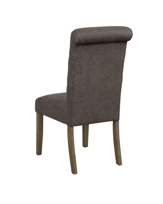 Calandra Tufted Back Side Chairs Rustic Brown And Grey (Set Of 2)