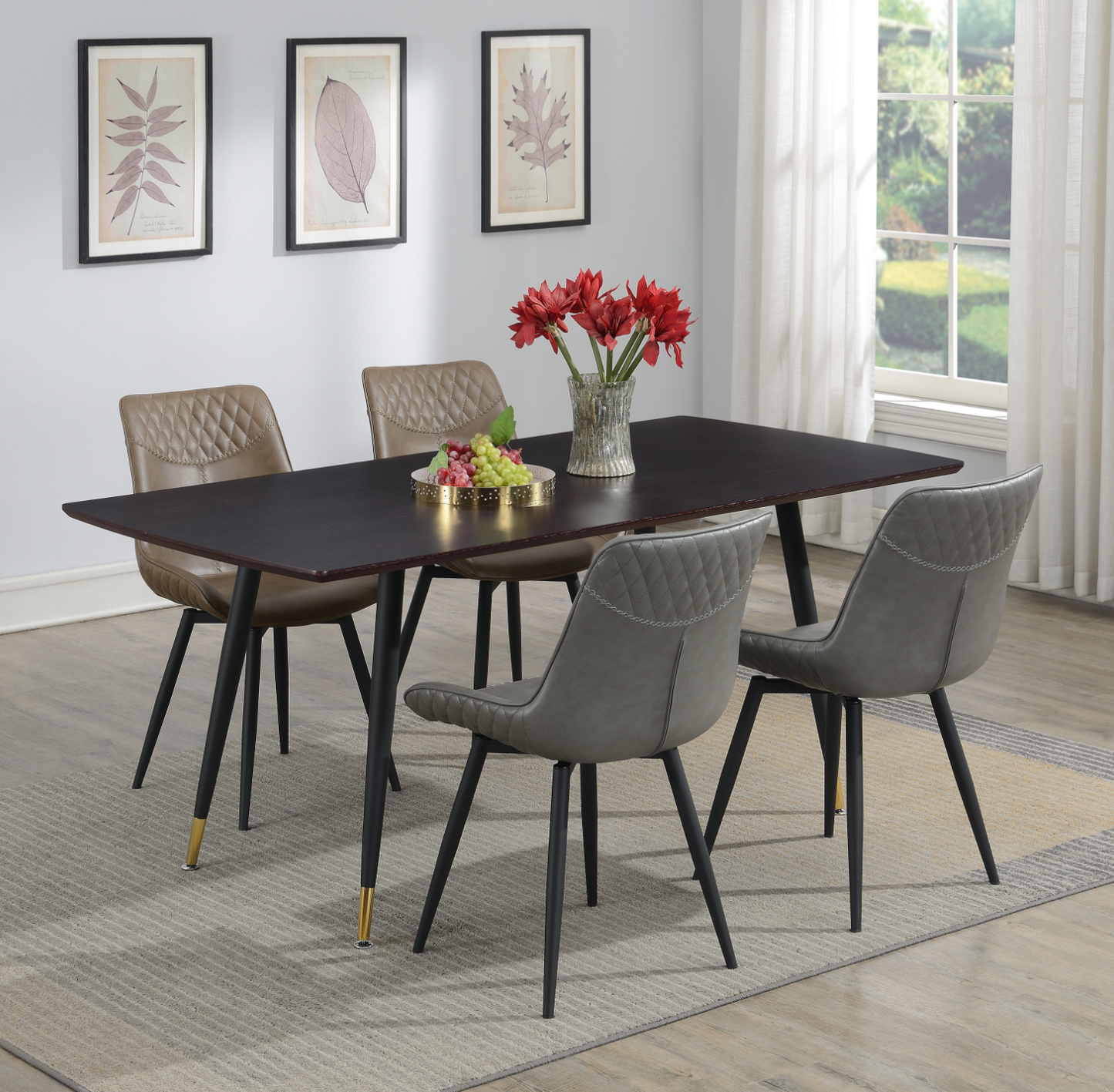 Swivel Upholstered Side Chair Grey