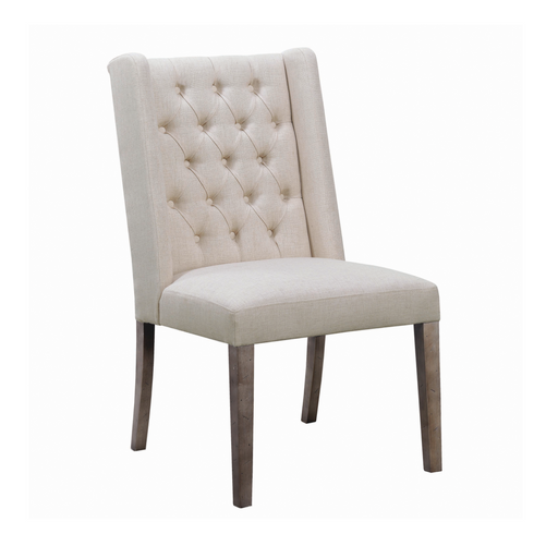 Tufted Side Chair Dark Brown And Beige