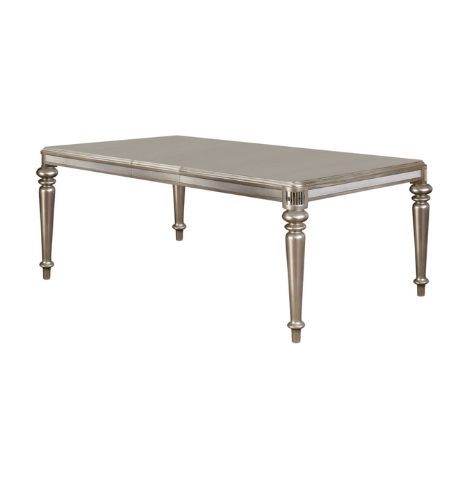 Bling Game Rectangular Dining Set Metallic Platinum