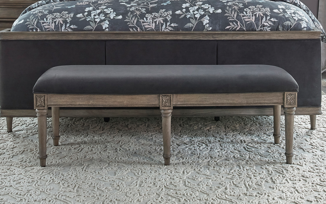 Alderwood Upholstered Bench French Grey