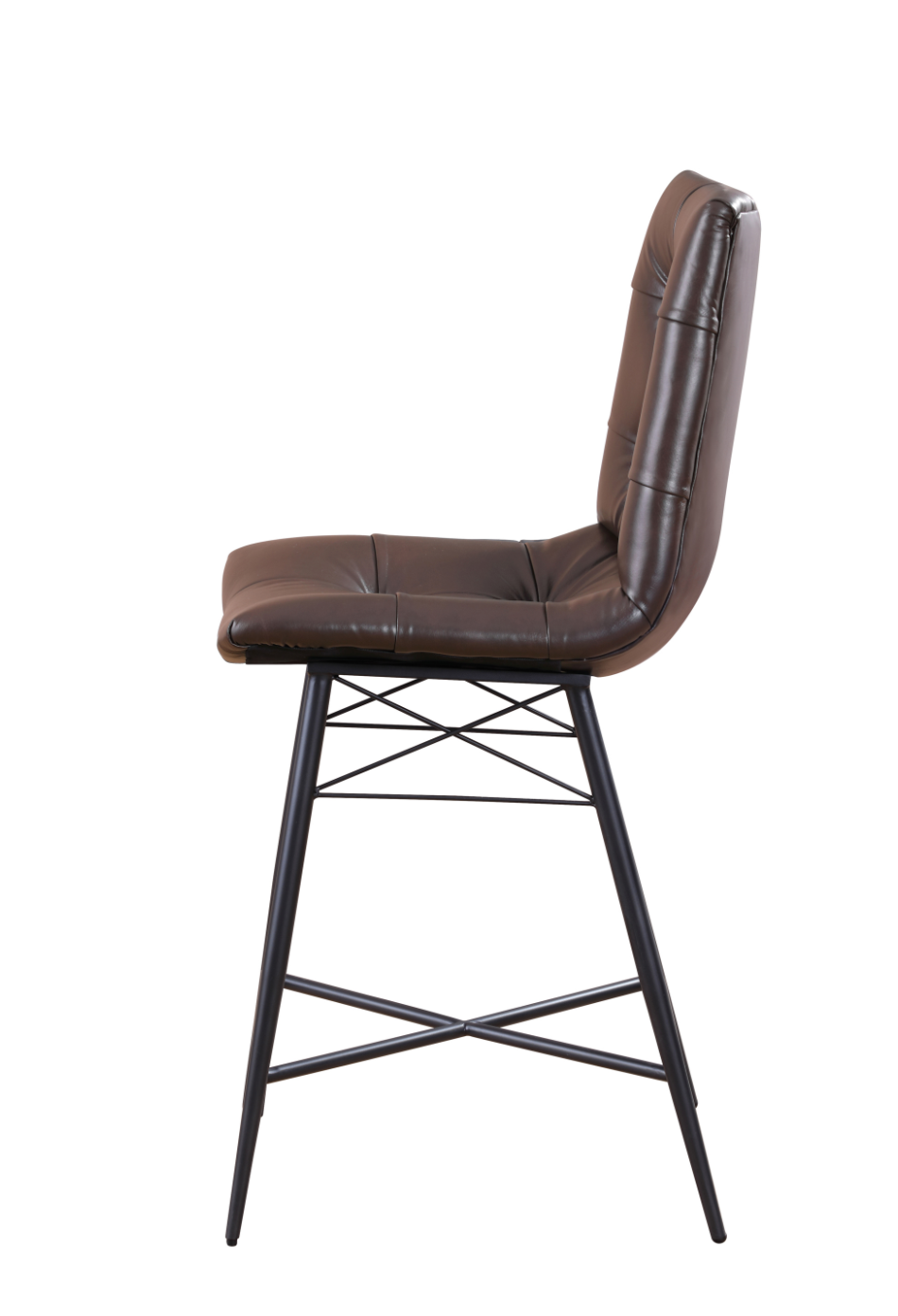 Upholstered Tufted Counter Height Stools Brown