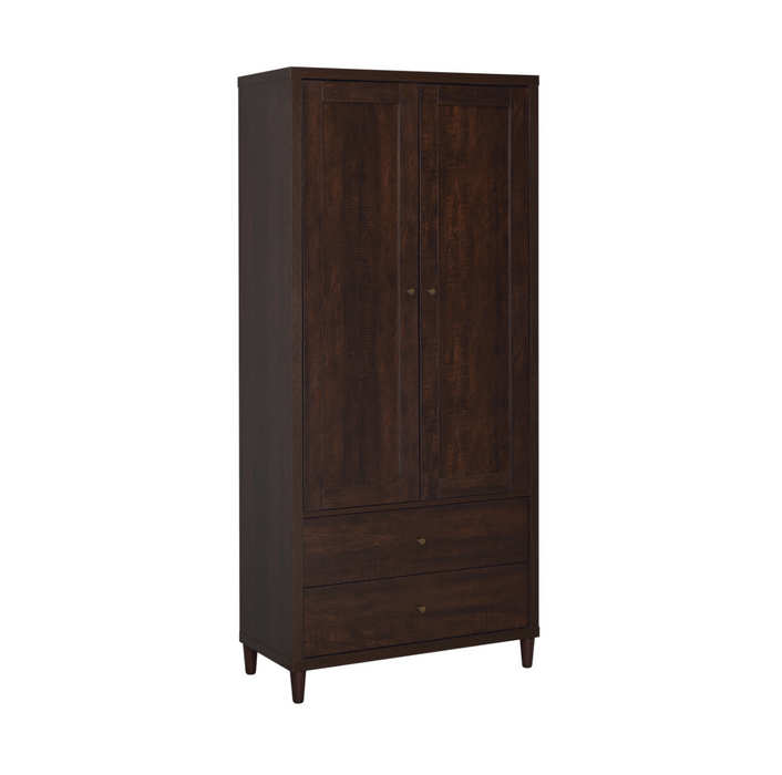 2-Door Tall Accent Cabinet Rustic Tobacco