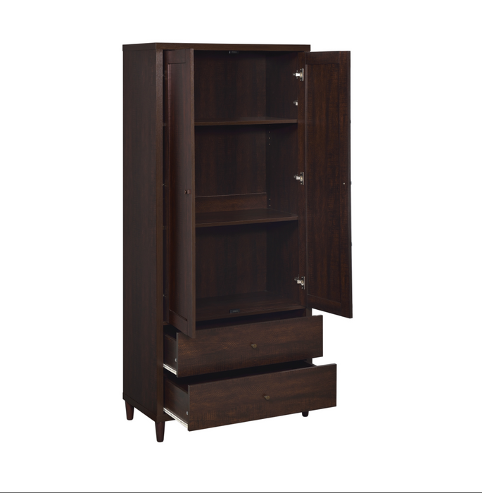 2-Door Tall Accent Cabinet Rustic Tobacco