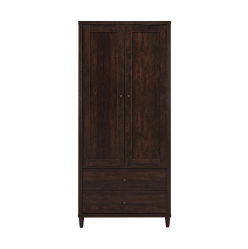 2-Door Tall Accent Cabinet Rustic Tobacco