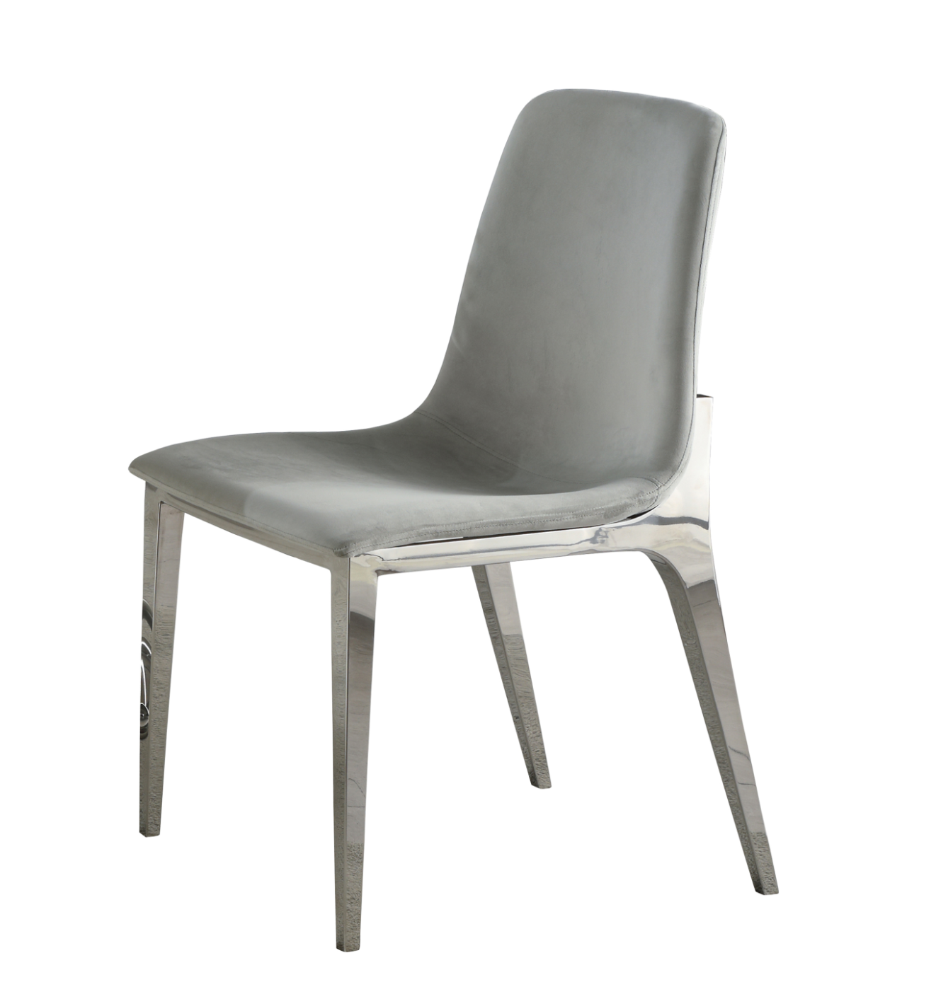 Irene Upholstered Side Chairs Light Grey And Chrome (Set Of 4)